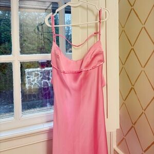 Elegant Pink Satin Dress